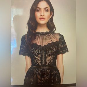 Tadashi Shoji black lace midi dress. Size 4